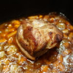 Braten-Oberseite mit goldbrauner Farbe