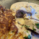 Filettopf mit Champignons und Rösti