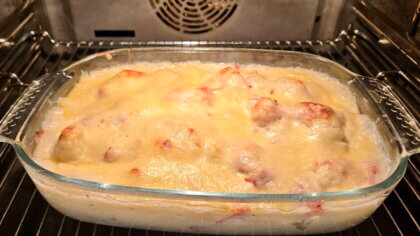 Auflauf im Ofen überbacken