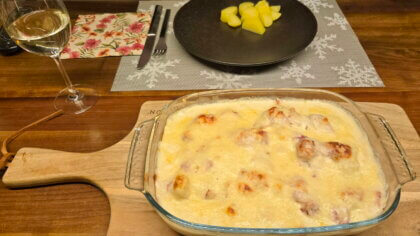 Blumenkohlauflauf fertig zum Service