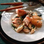 Kalbsröllchen mit Ricotta und Porreegemüse