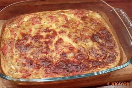 Schafskäse-Soufflé frisch aus dem Ofen