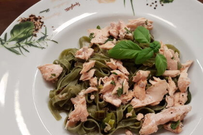 Tagliatelle mit Lachs und Lauch